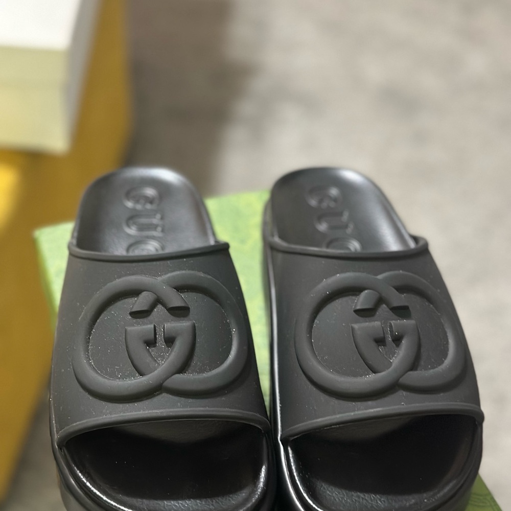 Gucci Black Logo Slide Sandals